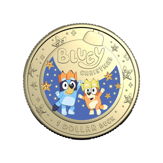 2025 $1 Bluey Christmas Coloured Uncirculated Coin