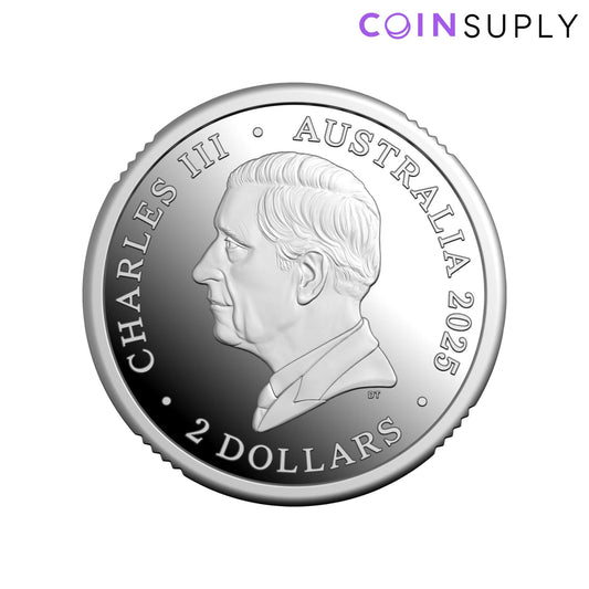 2025 80th Anniversary of WWII $2 Red Poppy Wreath Mintmark Coloured Fine Silver Proof Coin