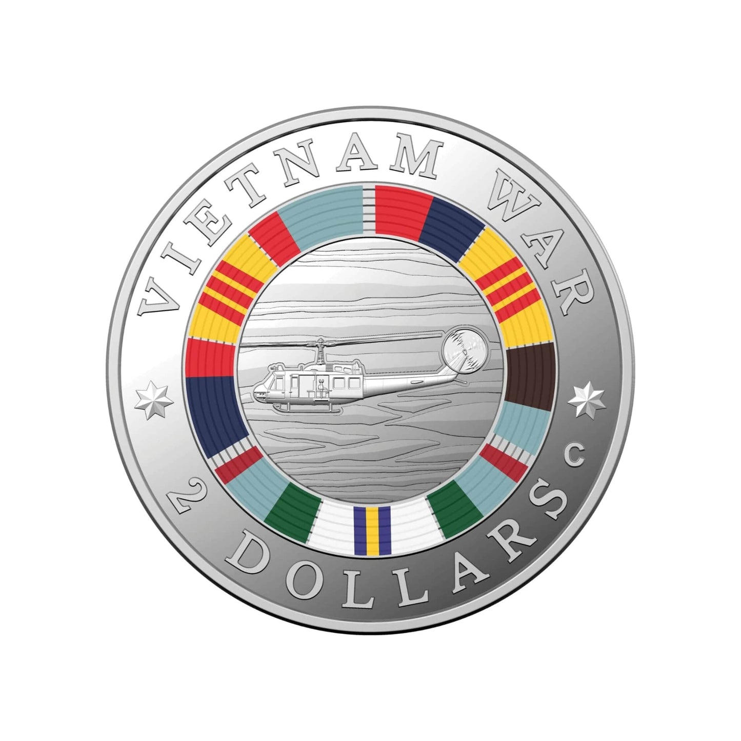 PCGS PR69DCAM 2023 $2 ‘C’ Mintmark Coloured Silver Proof Vietnam Coin