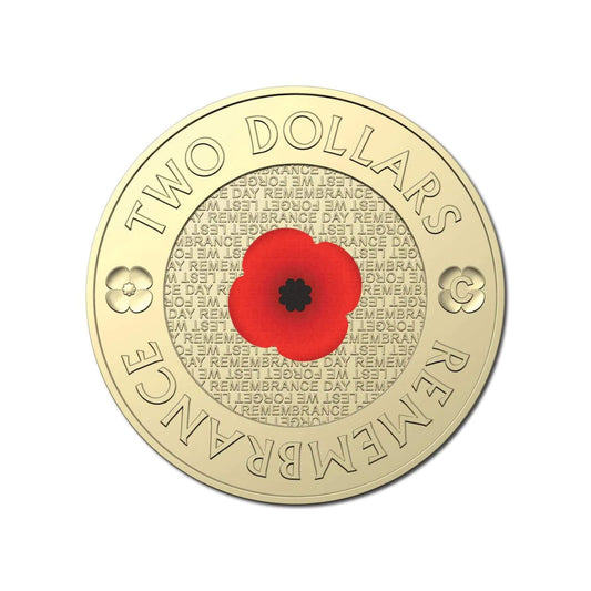 $2 2022 Remembrance Day Red Poppy 'C' Mintmark Uncirculated Coin