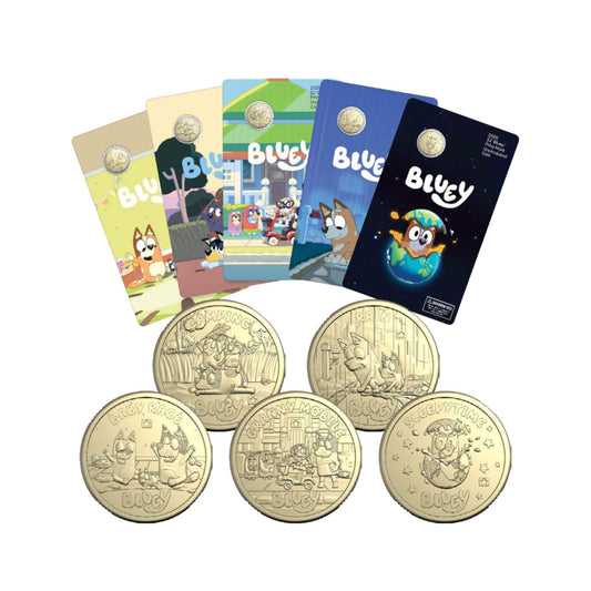 2026 $2 Bluey Privy Mark 5 Coin Full Set Uncirculated Coloured Coin