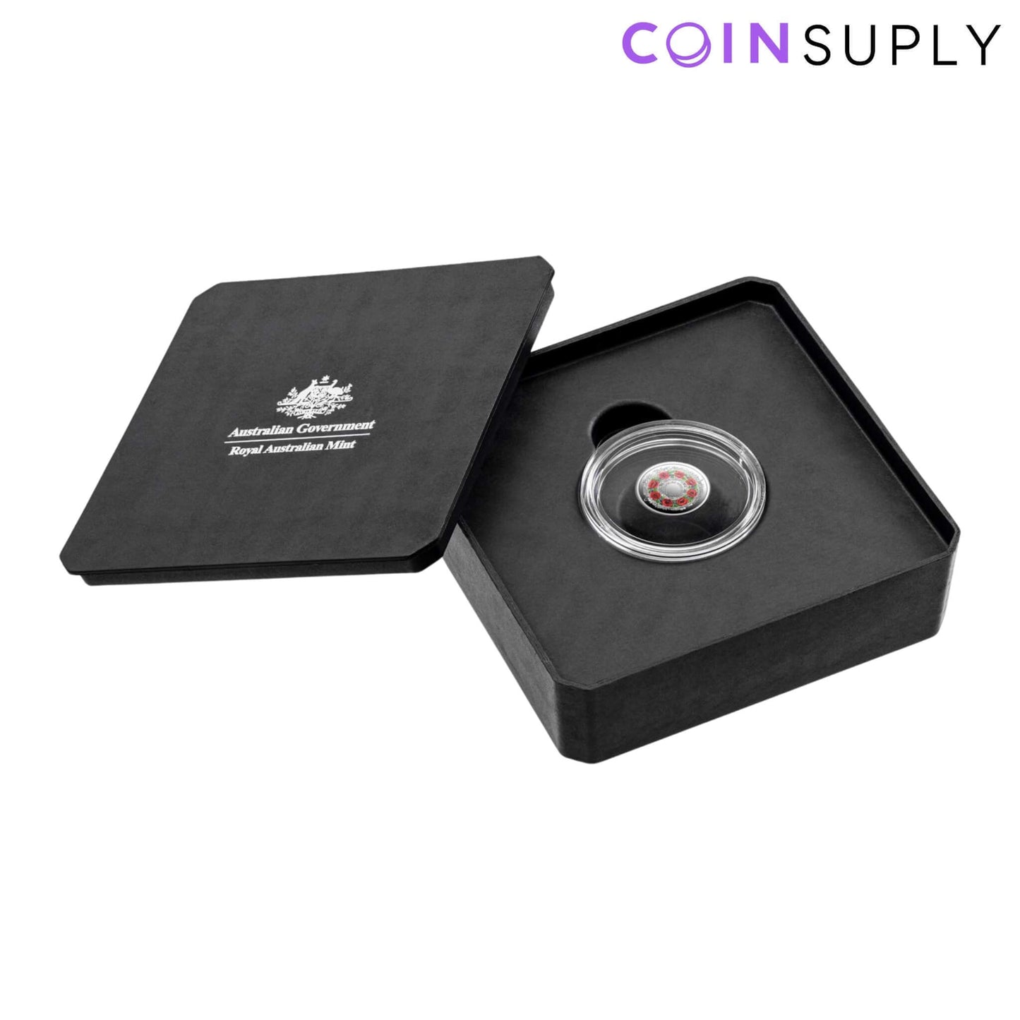 2025 80th Anniversary of WWII $2 Red Poppy Wreath Mintmark Coloured Fine Silver Proof Coin