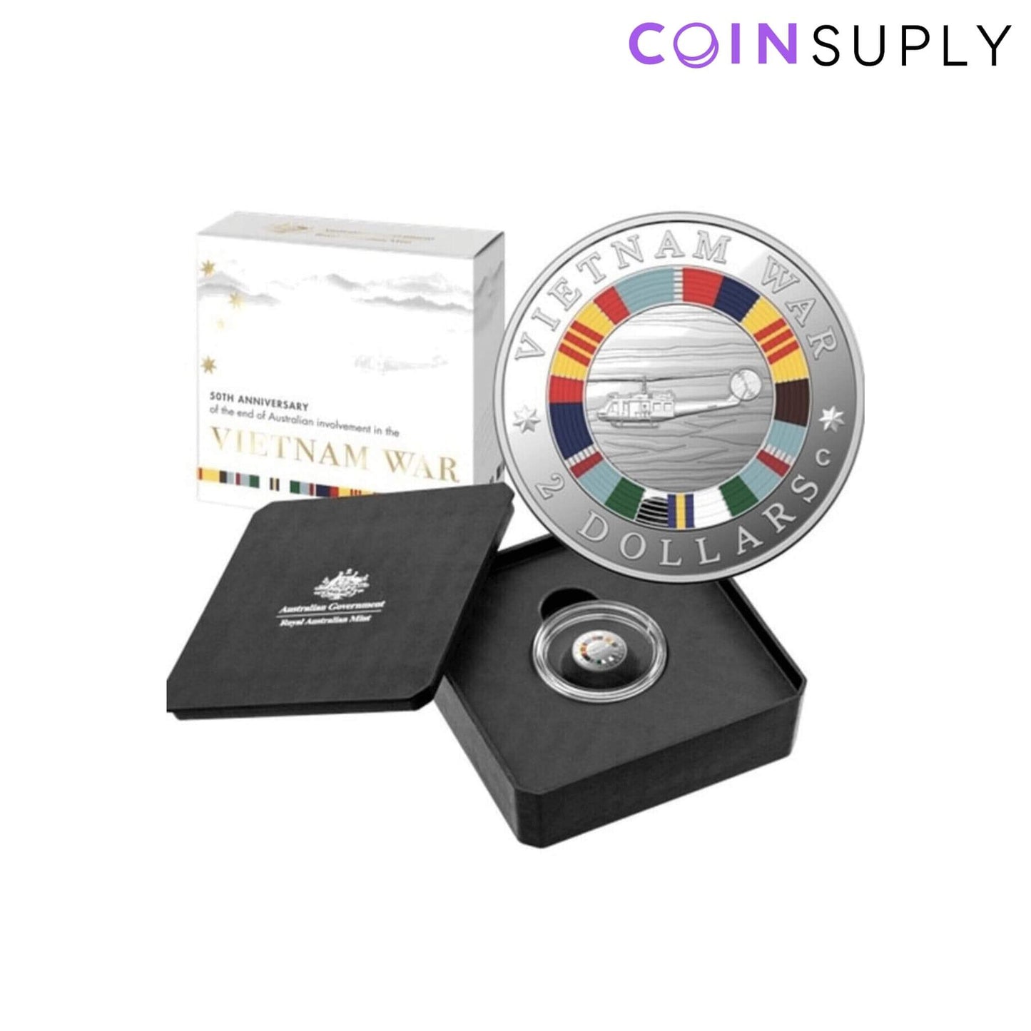 PCGS PR70DCAM 2023 $2 ‘C’ Mintmark Coloured Silver Proof Vietnam Coin